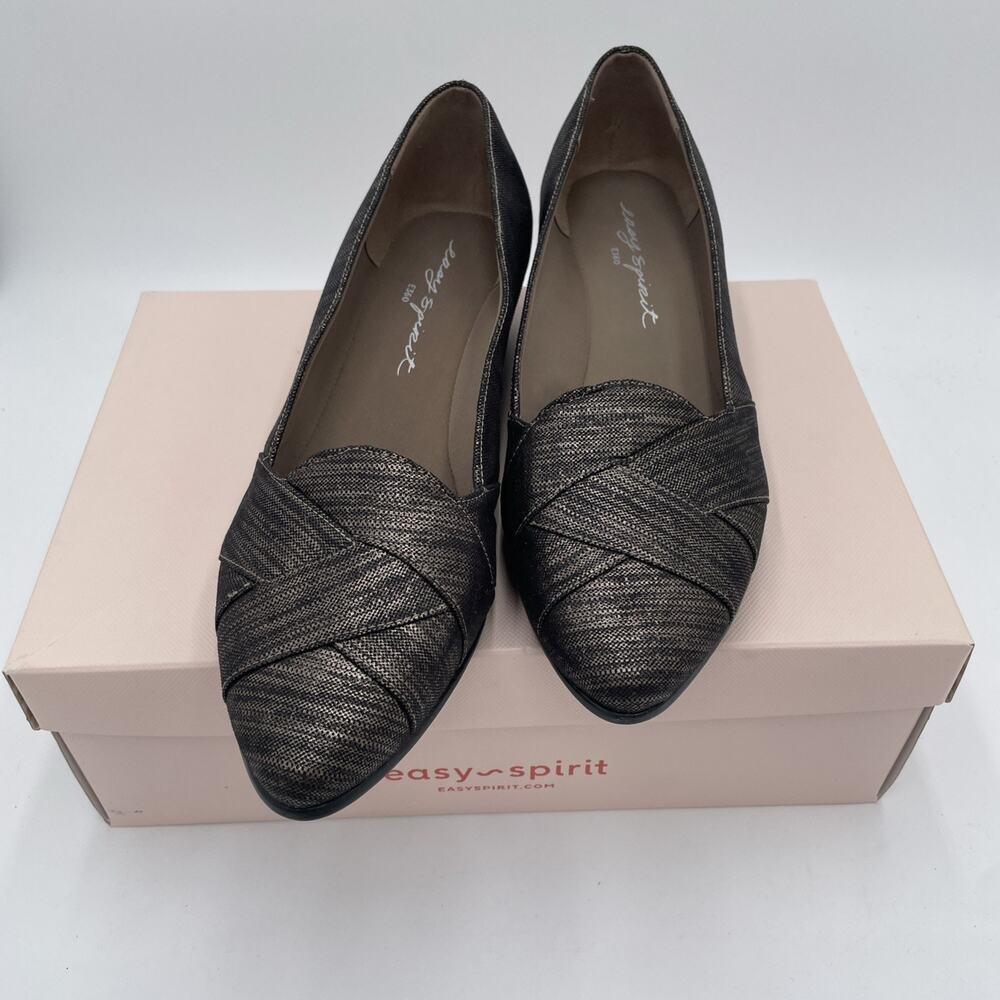 Easy Spirit E360 Women’s 8.5 Loafer Slip-on Shoes Brown Metallic & Black Classic - Picture 2 of 6